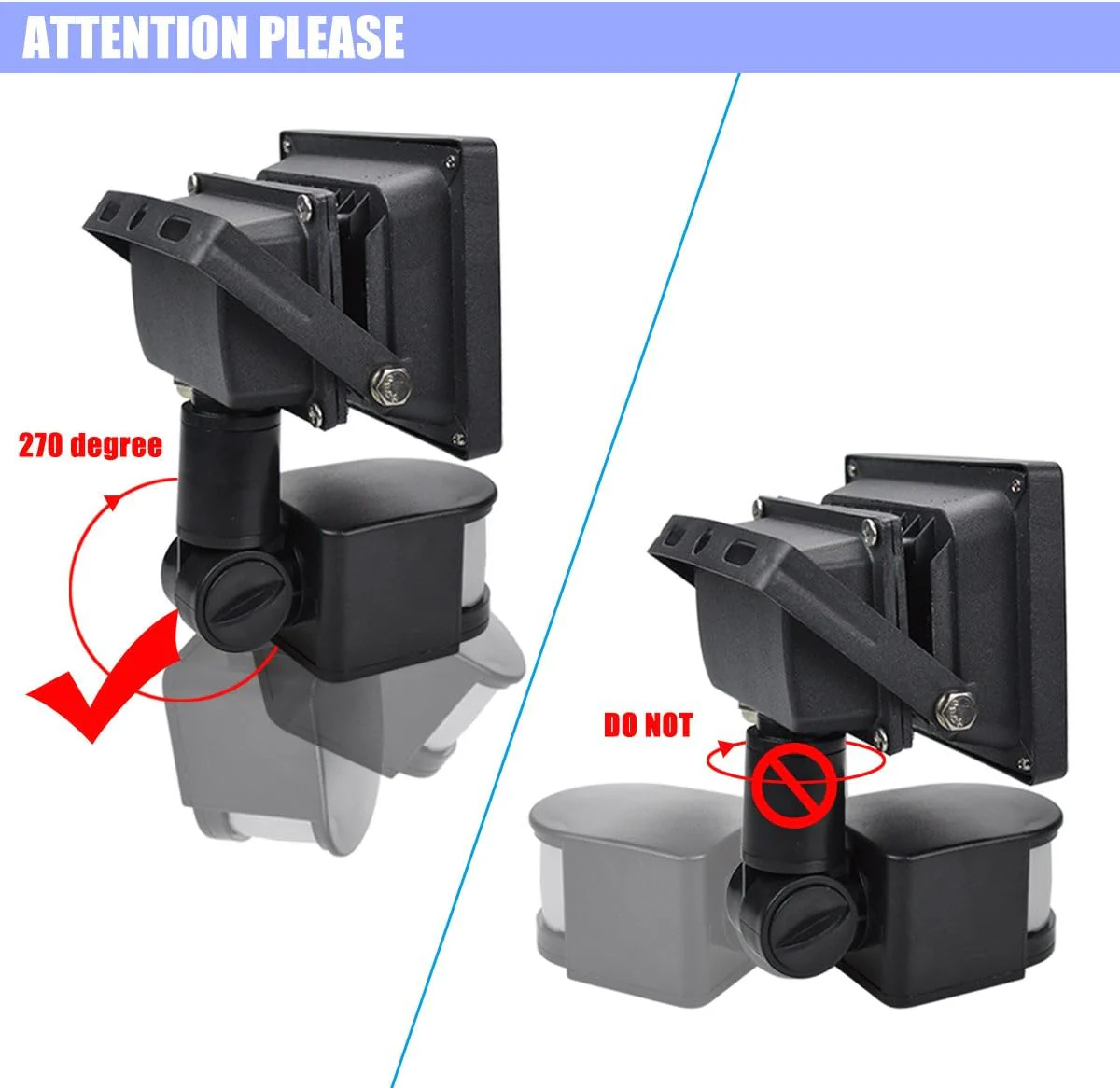 10W 12V Low Voltage AC/DC IP65 Waterproof 10W Mini LED Outdoor Security Flood Lights with PIR and Motion Sensor - Image 5
