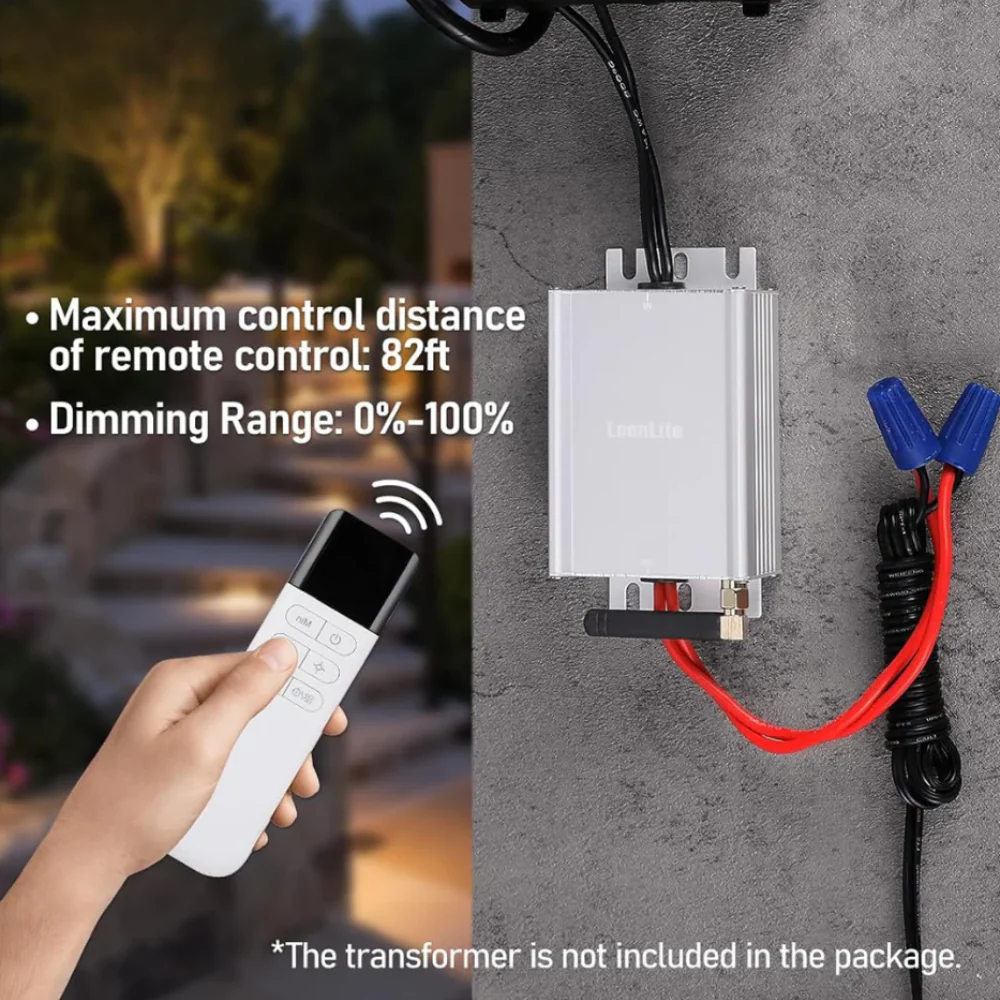 Low Voltage Dimmer for 12V-15V AC Landscape Lighting for Dimmable LED, Halogen and Incandescent Bulbs with Remote Control 120W Max - Image 4