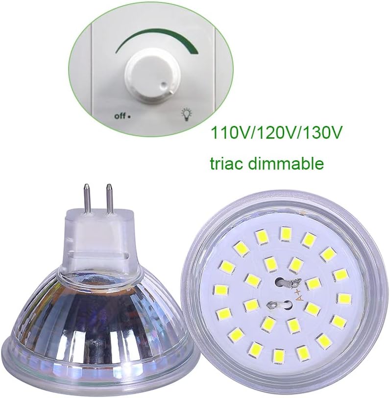 4-Pack MR16 5W 110V-130V GU5.3 LED Bulbs Dimmable Energy Saving Light 120 Degree Beam Angle 120V Line Voltage - Image 11