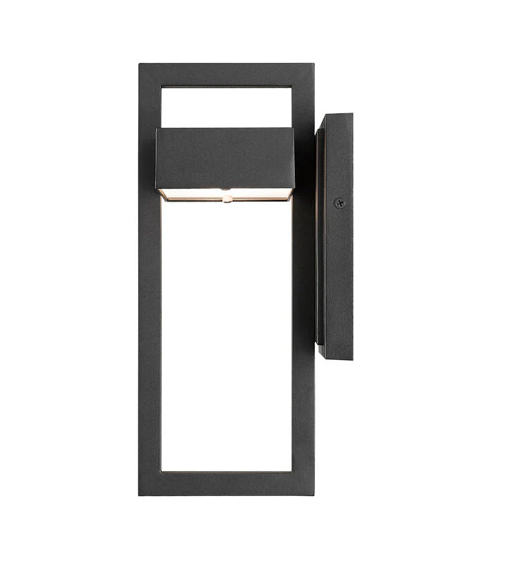 Luttrel 566S Outdoor Wall Sconce 5.75" x 5.5" x 11.75" Black Aluminum Frosted Glass Non-Dimmable 8W LED-Integrated Line Voltage 120V for Porch, Patio, Garage, Garden, Exterior Lighting - Image 4