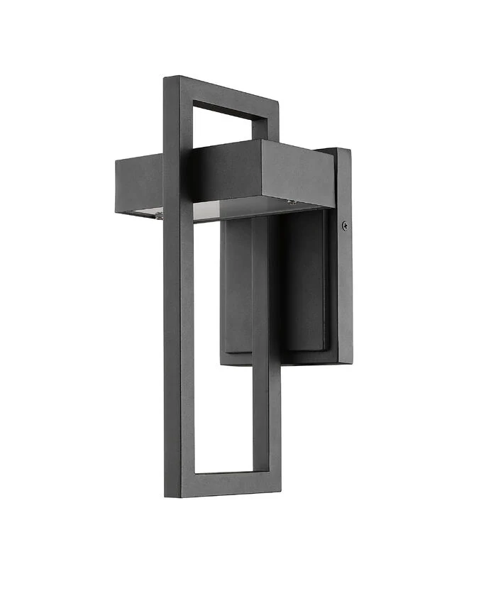 Luttrel 566S Outdoor Wall Sconce 5.75" x 5.5" x 11.75" Black Aluminum Frosted Glass Non-Dimmable 8W LED-Integrated Line Voltage 120V for Porch, Patio, Garage, Garden, Exterior Lighting - Image 5
