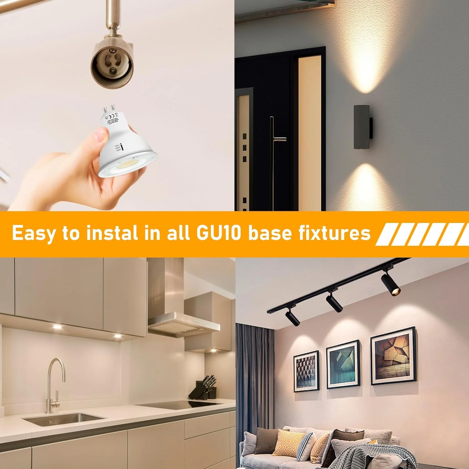 6-Pack MR16 5W 120V GU10 LED Bulbs 500LM 3CCT 2700K/4000K/6000K Non-Dimmable Energy Saving Light 120 Degree Beam Angle Line Voltage - Image 6