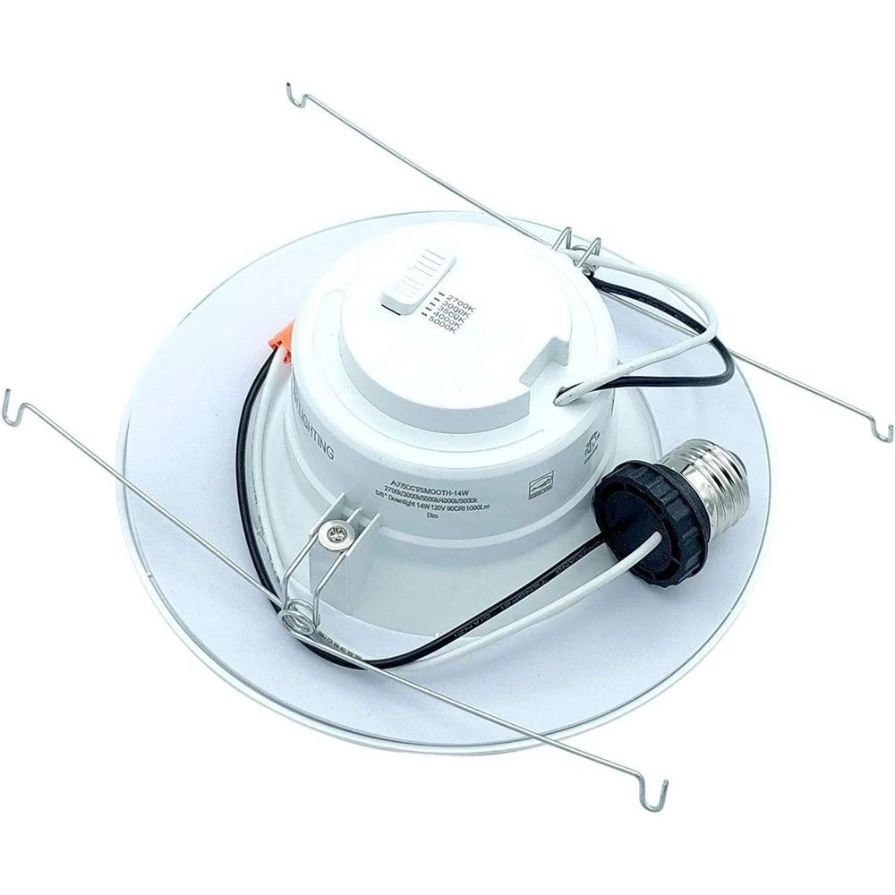 AH Lighting A7 6" LED Selectable 5CCT 14W Recessed Baffled or Smooth Retrofit Kit Reflector - Image 4