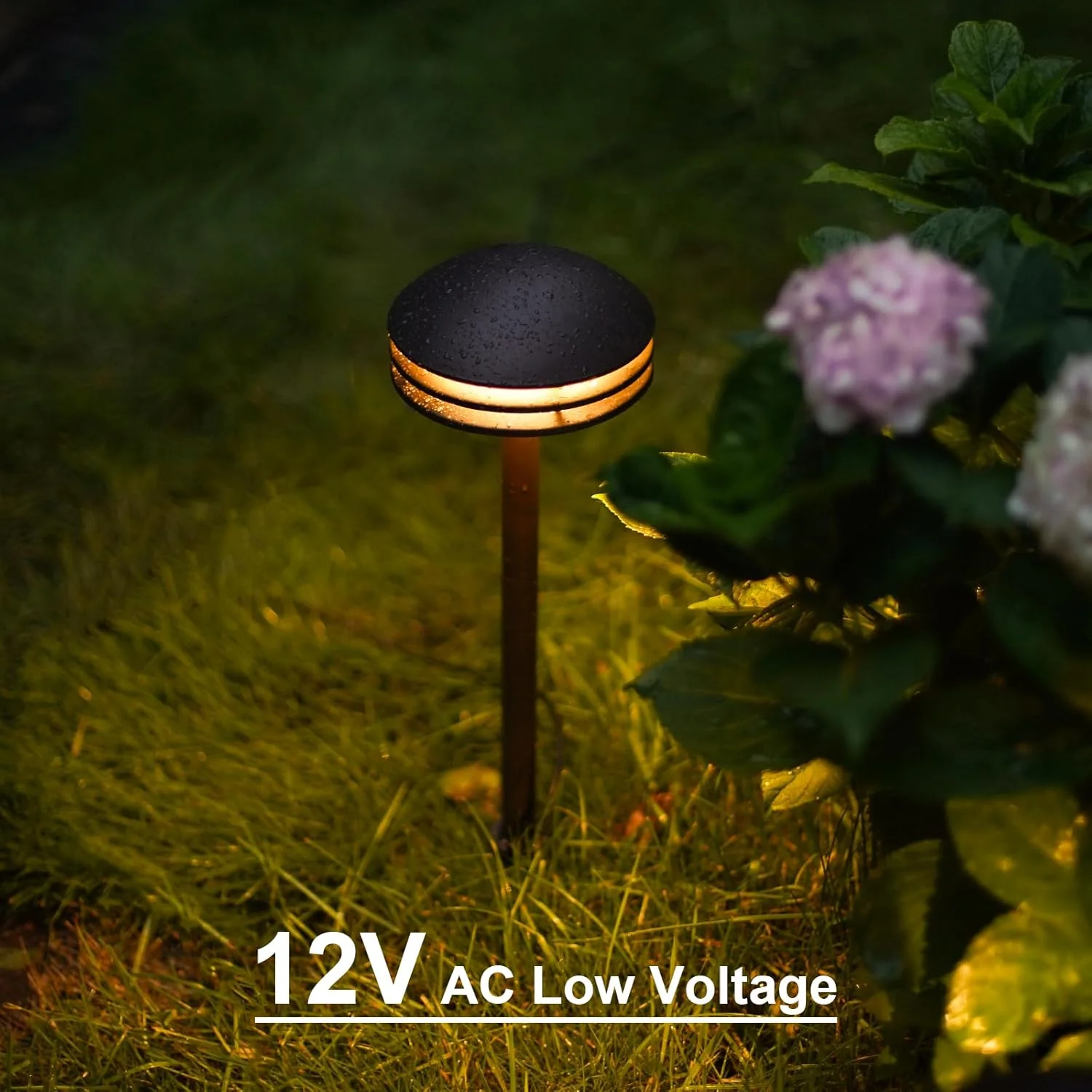 ALP72 2 and 8 Pack Integrated LED Landscape 3-Tier Pagoda Metal Pathway Lights Package, 3000K 4W 80 LM Low Voltage 12V AC Bronze Pagoda Outdoor Landscape Lighting - Image 4