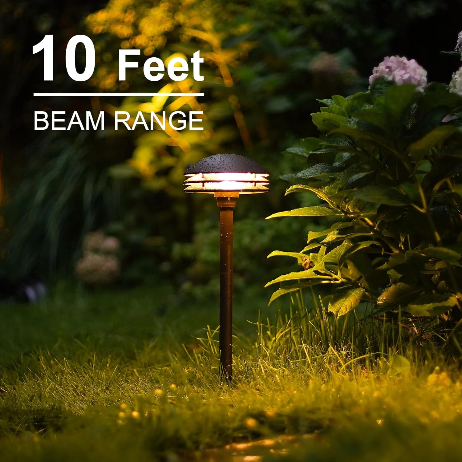 ALP72 2 and 8 Pack Integrated LED Landscape 3-Tier Pagoda Metal Pathway Lights Package, 3000K 4W 80 LM Low Voltage 12V AC Bronze Pagoda Outdoor Landscape Lighting - Image 8