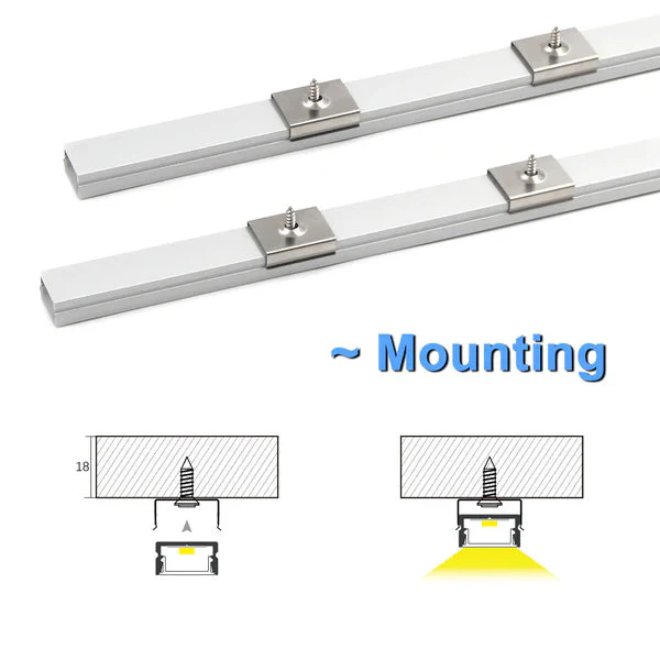 AP46M 8 ft Aluminum Channel Surface Mount 0.59″(W)  x 0.31″(H) for LED Strip Lights | 10 Pack - Image 11