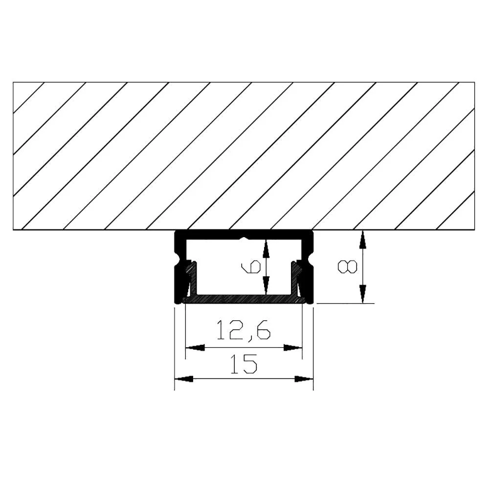 AP46M 8 ft Aluminum Channel Surface Mount 0.59″(W)  x 0.31″(H) for LED Strip Lights | 10 Pack - Image 18
