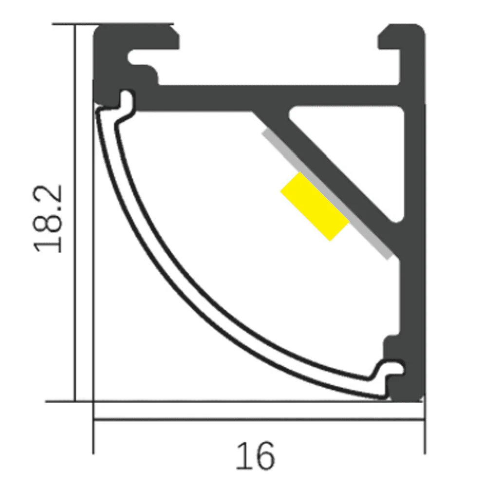 AP59 8 ft Aluminum Channel Corner Mount .63″ (W)  x .73″ (H) for LED Strip Lights | 10 Pack - Image 14