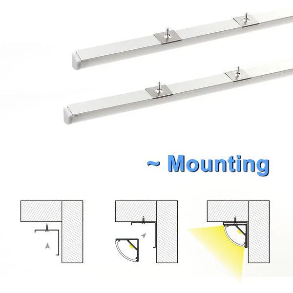 AP59 8 ft Aluminum Channel Corner Mount .63″ (W)  x .73″ (H) for LED Strip Lights | 10 Pack - Image 15