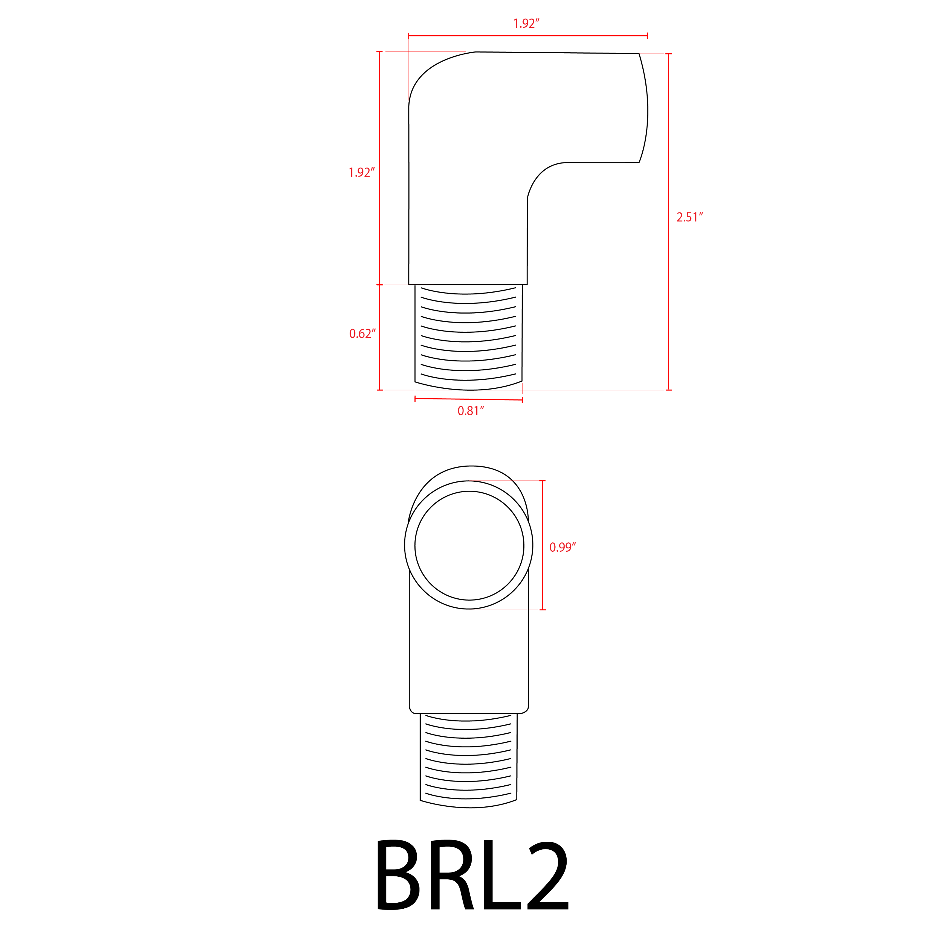 BRL2 - Brass 90° Coupling Accessory for Post/Path Light Fixtures - Image 10