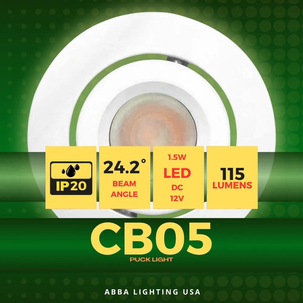 CB05 1.5W DC12 Low Voltage Round LED Cast Aluminum Recessed Cabinet Light Down Lighting Fixture - Image 14