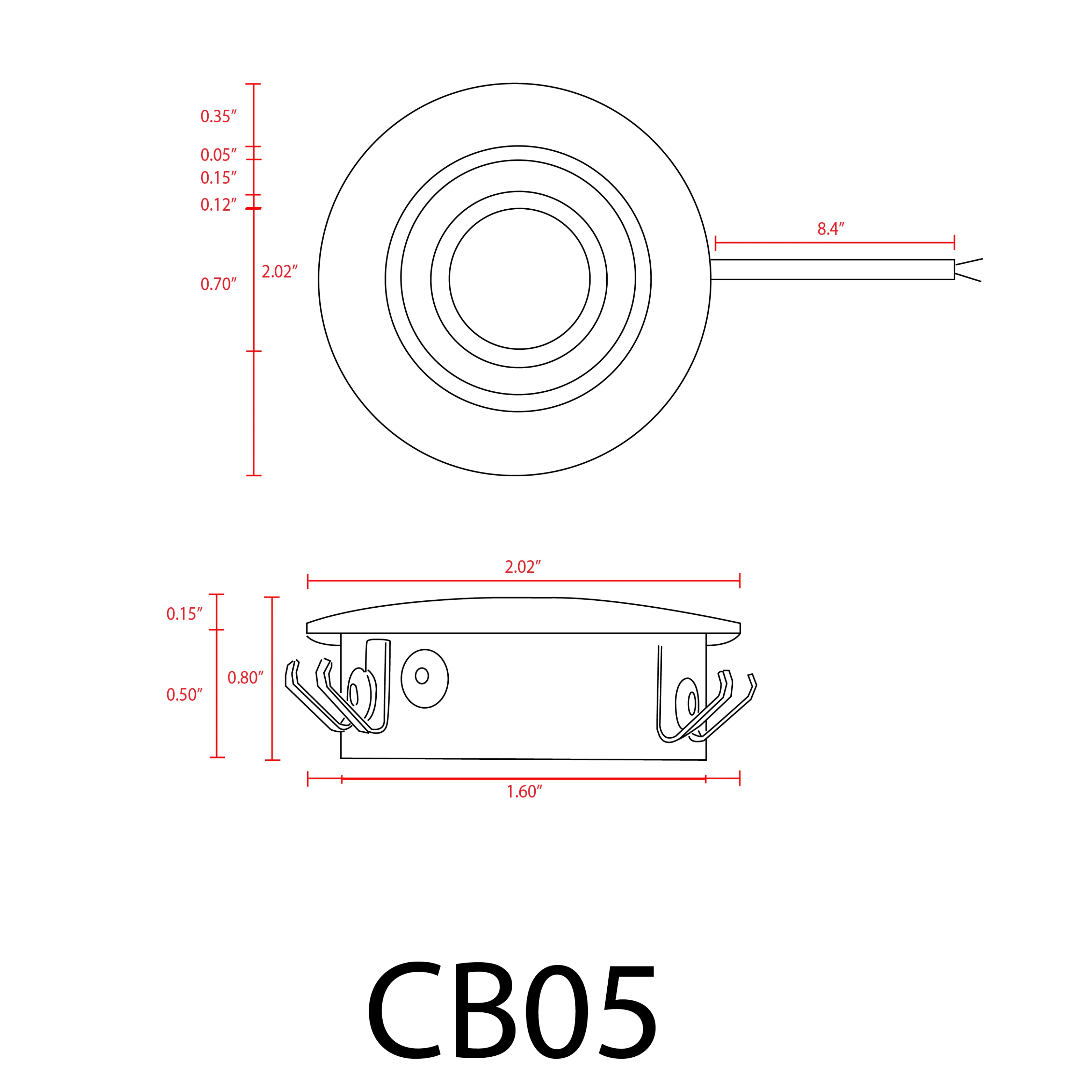 CB05 1.5W DC12 Low Voltage Round LED Cast Aluminum Recessed Cabinet Light Down Lighting Fixture - Image 15