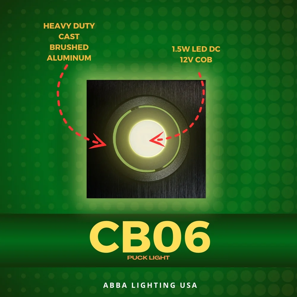CB06 1.5W DC12V Low Voltage Dimmable Recessed Square Cast Aluminum LED Puck Light Cabinet Downlighting - Image 14