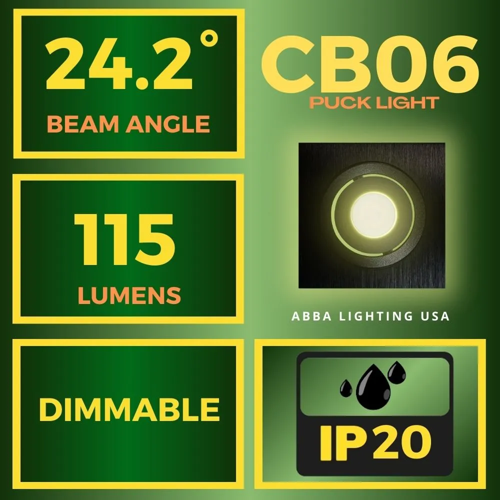CB06 1.5W DC12V Low Voltage Dimmable Recessed Square Cast Aluminum LED Puck Light Cabinet Downlighting - Image 15
