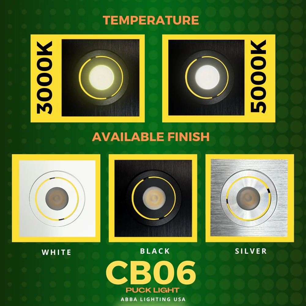 CB06 1.5W DC12V Low Voltage Dimmable Recessed Square Cast Aluminum LED Puck Light Cabinet Downlighting - Image 16