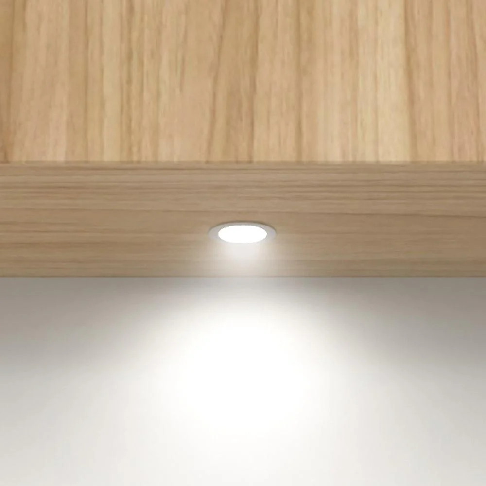 CB07 1.8W DC12V Round LED Dimmable Cast Aluminum Recessed Cabinet Light Down Lighting Fixture - Image 7
