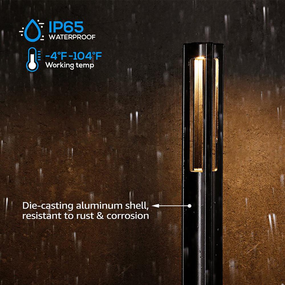 CDPA53 12V Low Voltage 3W 3000K Warm White Integrated LED Rectangular Bollard Light Outdoor Aluminum Path Lighting - Image 12