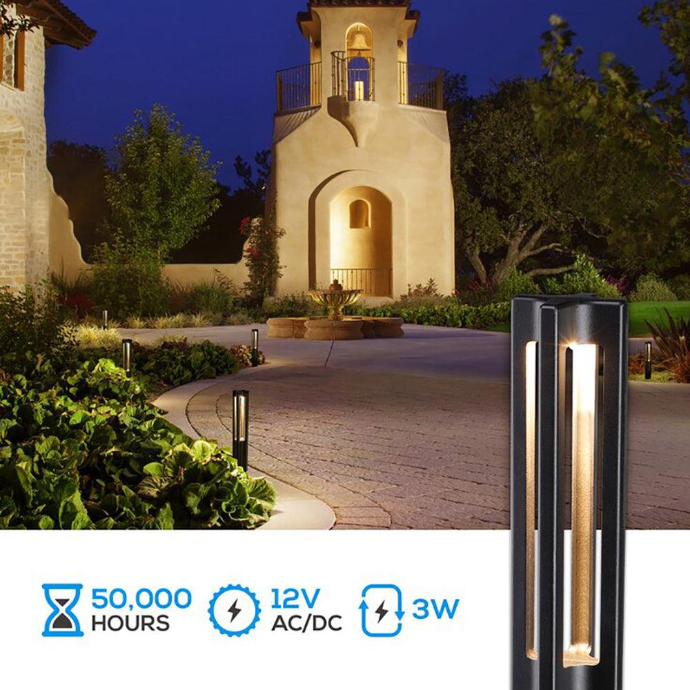 CDPA53 12V Low Voltage 3W 3000K Warm White Integrated LED Rectangular Bollard Light Outdoor Aluminum Path Lighting - Image 13