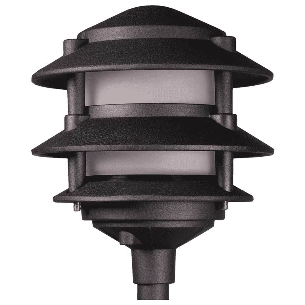 KL302 12V AC/DC Aluminum Low Voltage Landscape Lighting 3 Tier Pagoda Path Light - Image 3