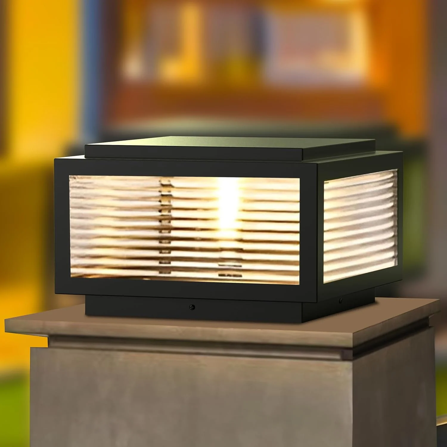 CPLA05 Modern Outdoor Post Light with Tempered Glass Shade Fence Deck Cap Lantern with E26 9W 3000K 110V AC Line Voltage Stainless Steel LED IP55 Waterproof, Electric-Powered, with Adaptable Low-Voltage E26/E27 LED Compatibility - Image 7
