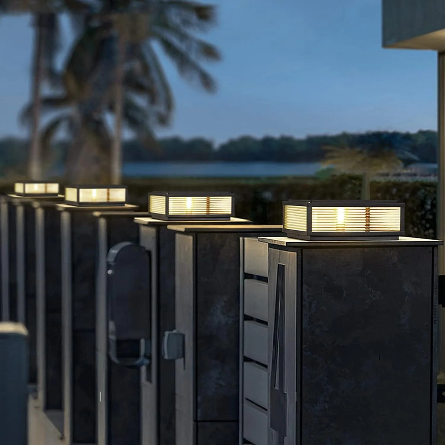 CPLA05 Modern Outdoor Post Light with Tempered Glass Shade Fence Deck Cap Lantern with E26 9W 3000K 110V AC Line Voltage Stainless Steel LED IP55 Waterproof, Electric-Powered, with Adaptable Low-Voltage E26/E27 LED Compatibility - Image 8