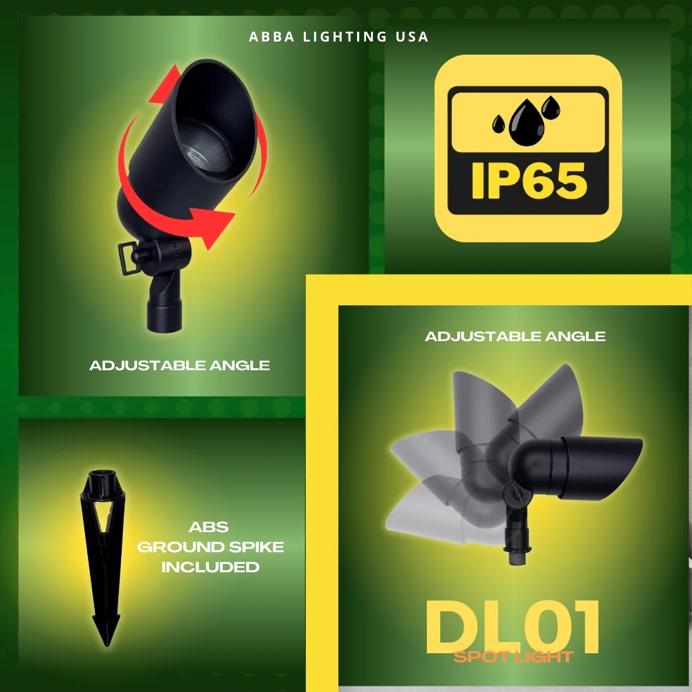 DL01 4x/8x/12x Package 12V Low Voltage Directional LED Outdoor Aluminum Spotlight with 3W 3000K Bulbs - Image 19