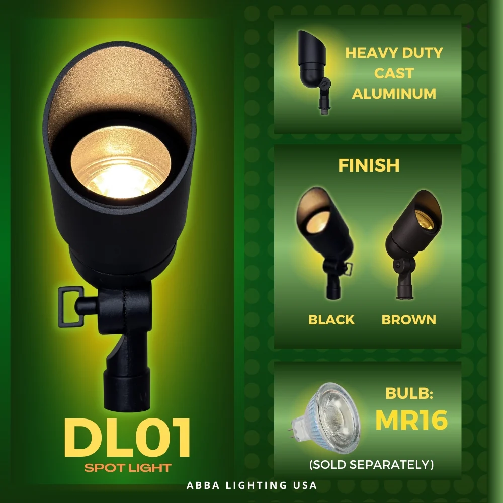 DL01 4x/8x/12x Package 12V Low Voltage Directional LED Outdoor Aluminum Spotlight with 3W 3000K Bulbs - Image 20