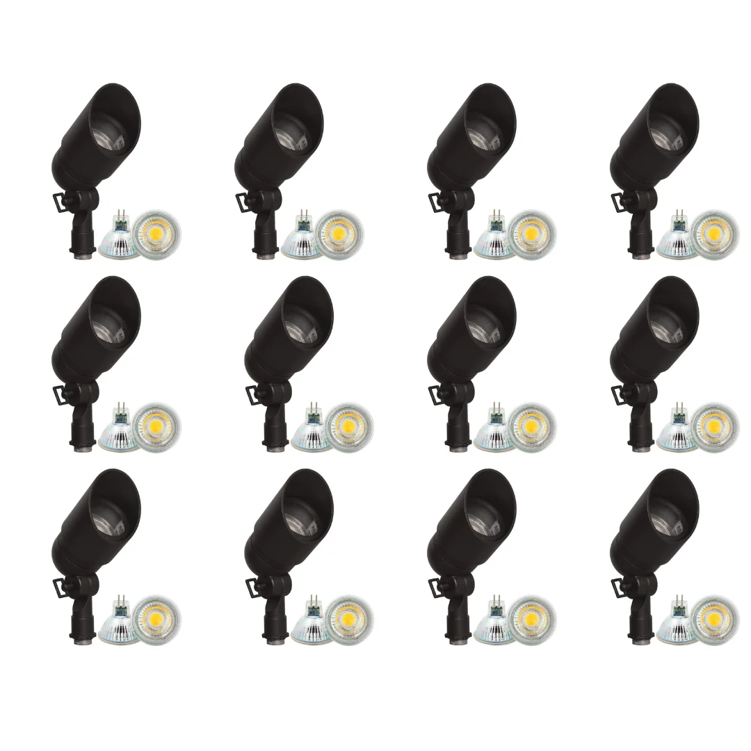 DL01 4x/8x/12x Package 12V Low Voltage Directional LED Outdoor Aluminum Spotlight with 3W 3000K Bulbs - Image 3