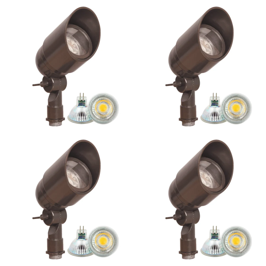 DL01 4x/8x/12x Package 12V Low Voltage Directional LED Outdoor Aluminum Spotlight with 3W 3000K Bulbs - Image 6