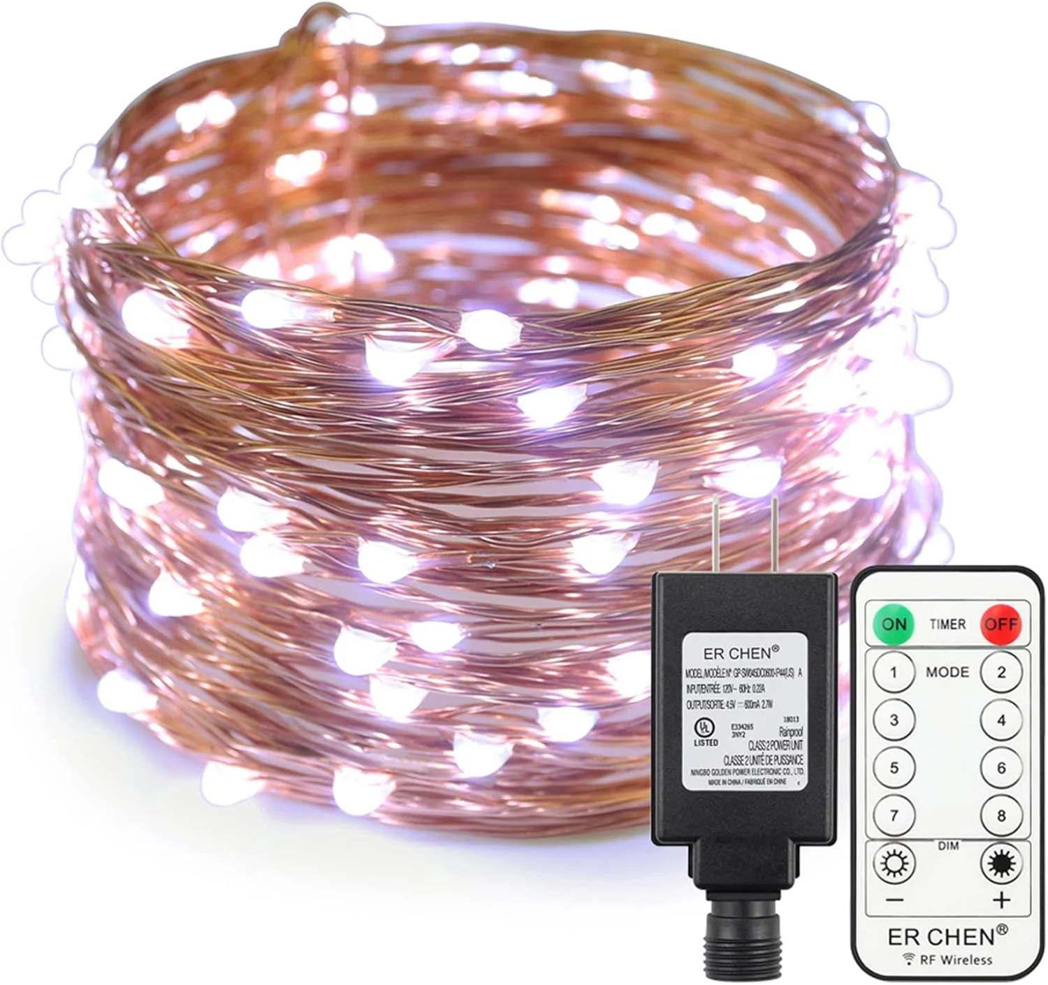 Fairy Lights LED 4.5V Low Voltage Dimmable Copper Wire Starry String Lights 2700K or 5000K IP65 Waterproof with Remote Control and Adapter - Image 6