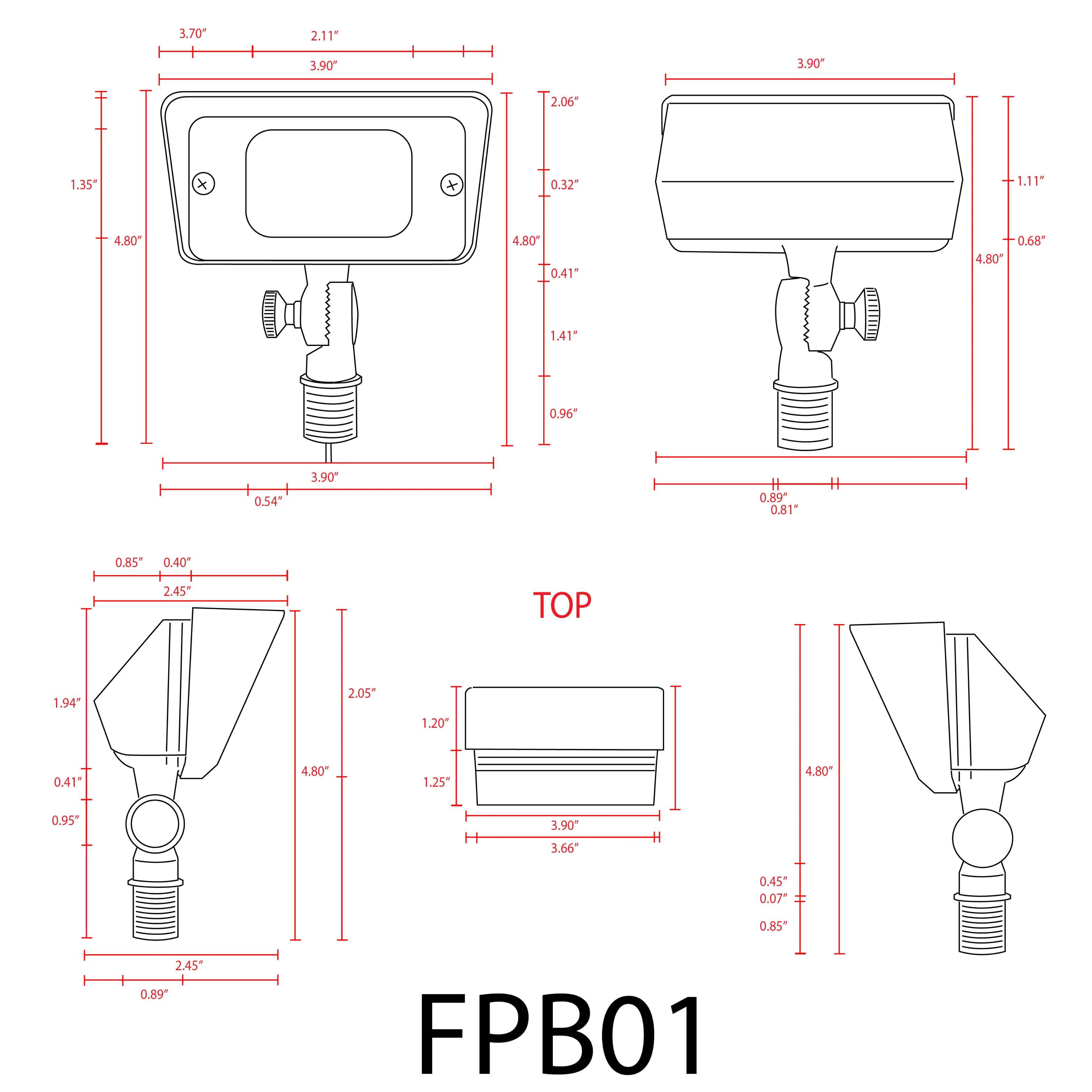 FPB01 Brass 12V Low Voltage Rectangular LED Directional Floodlight Adjustable Lighting - Image 13