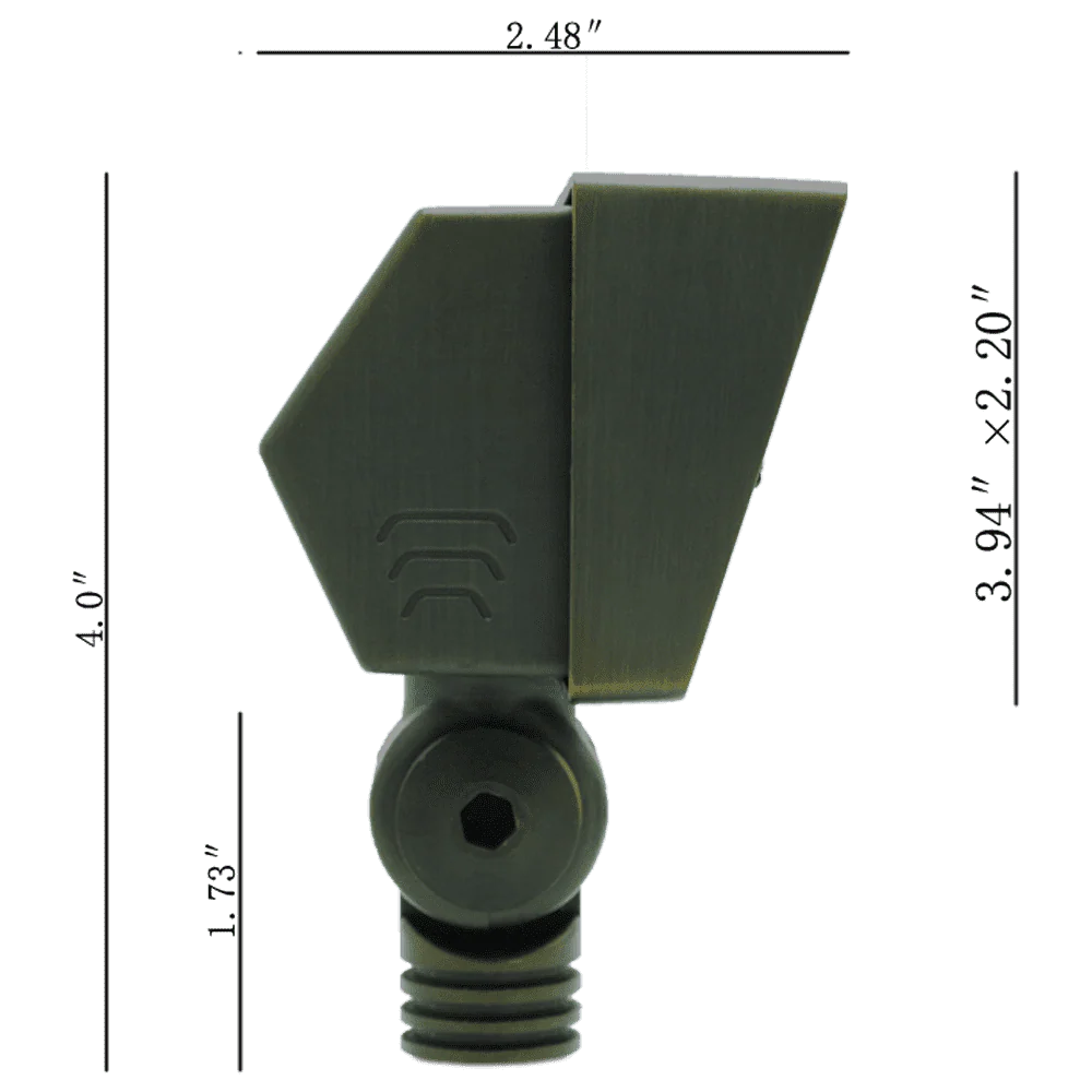 FPBCC04 Cast Brass 3CCT Adjustable 2W-7W Rectangular Built-In LED Flood Light 12V Low Voltage Fixture - Image 9