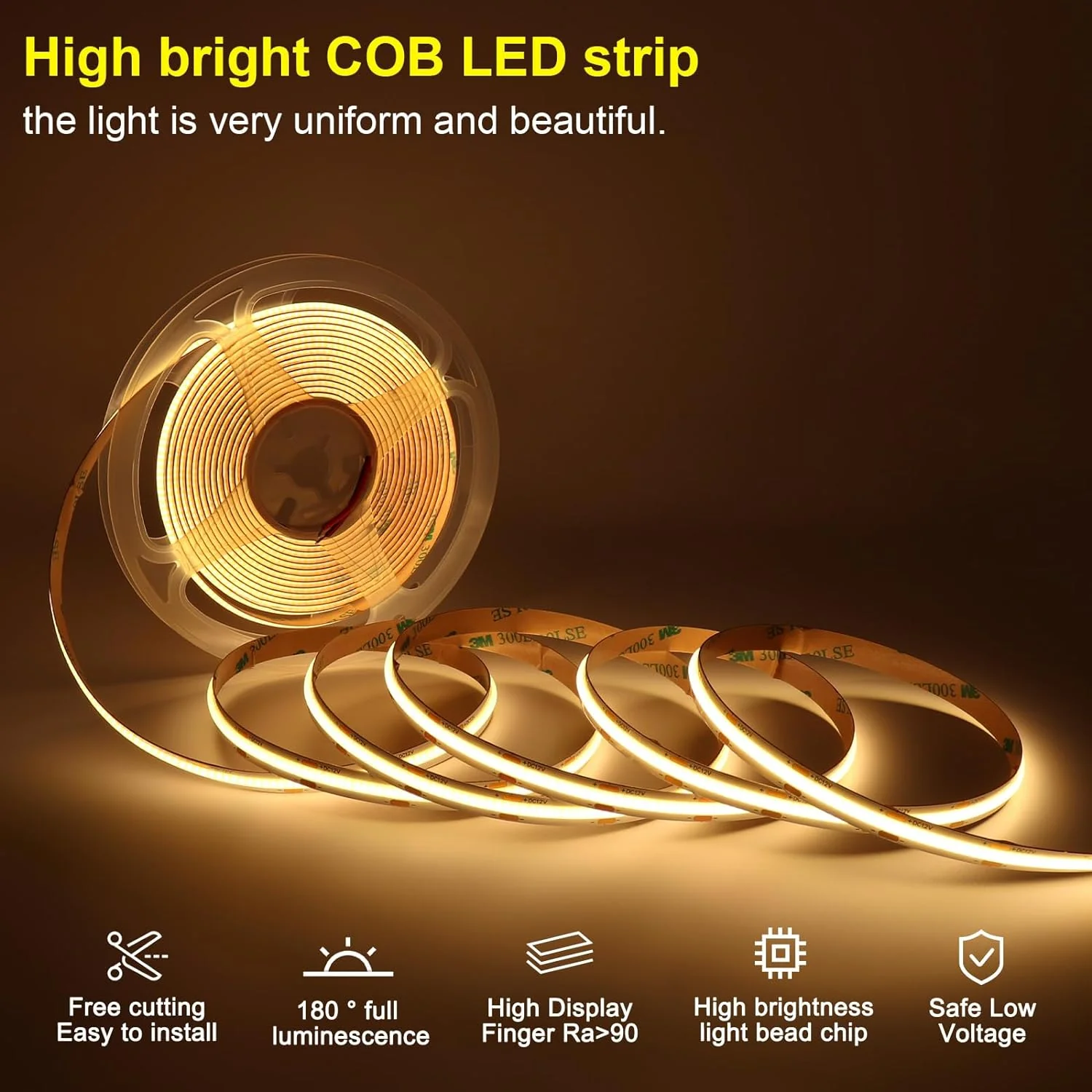 SLMS01 Intelligent Motion Sensor LED COB Strip Light Stair Light Kit 16 or 20 Stairs, Step by Step Control with Remote PIR & Light Sensor Control - Image 4