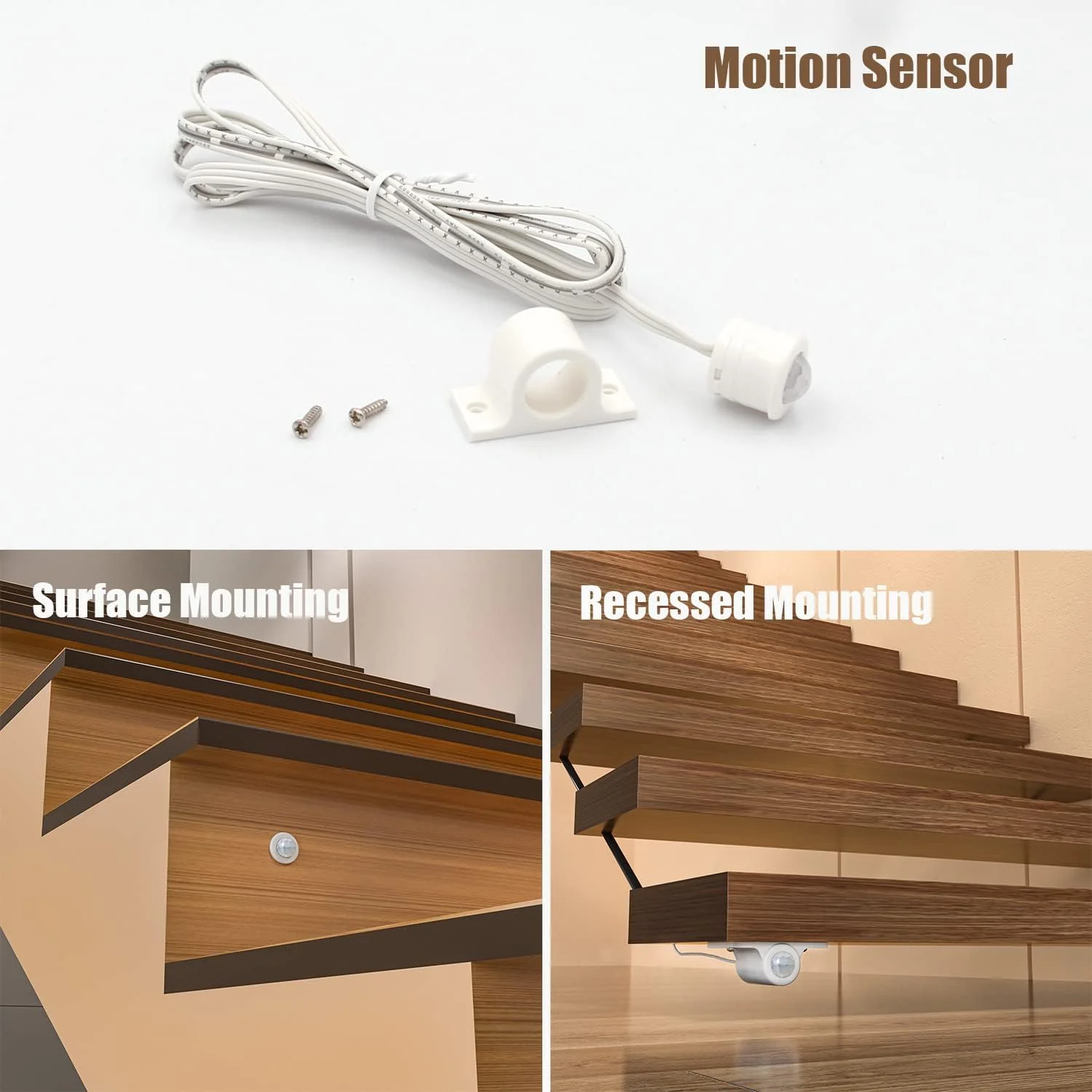 SLMS01 Intelligent Motion Sensor LED COB Strip Light Stair Light Kit 16 or 20 Stairs, Step by Step Control with Remote PIR & Light Sensor Control - Image 6