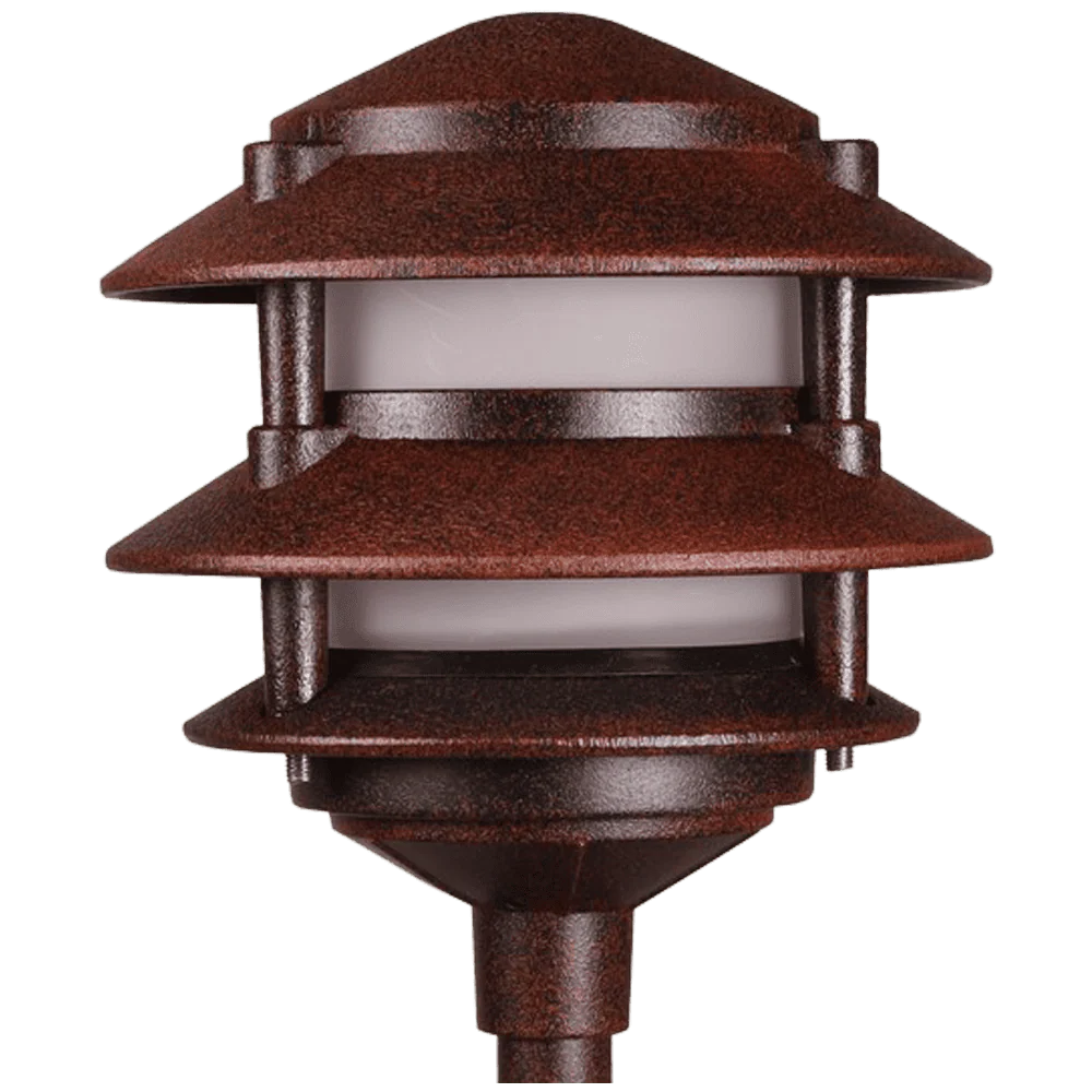 KL302 12V AC/DC Aluminum Low Voltage Landscape Lighting 3 Tier Pagoda Path Light - Image 4