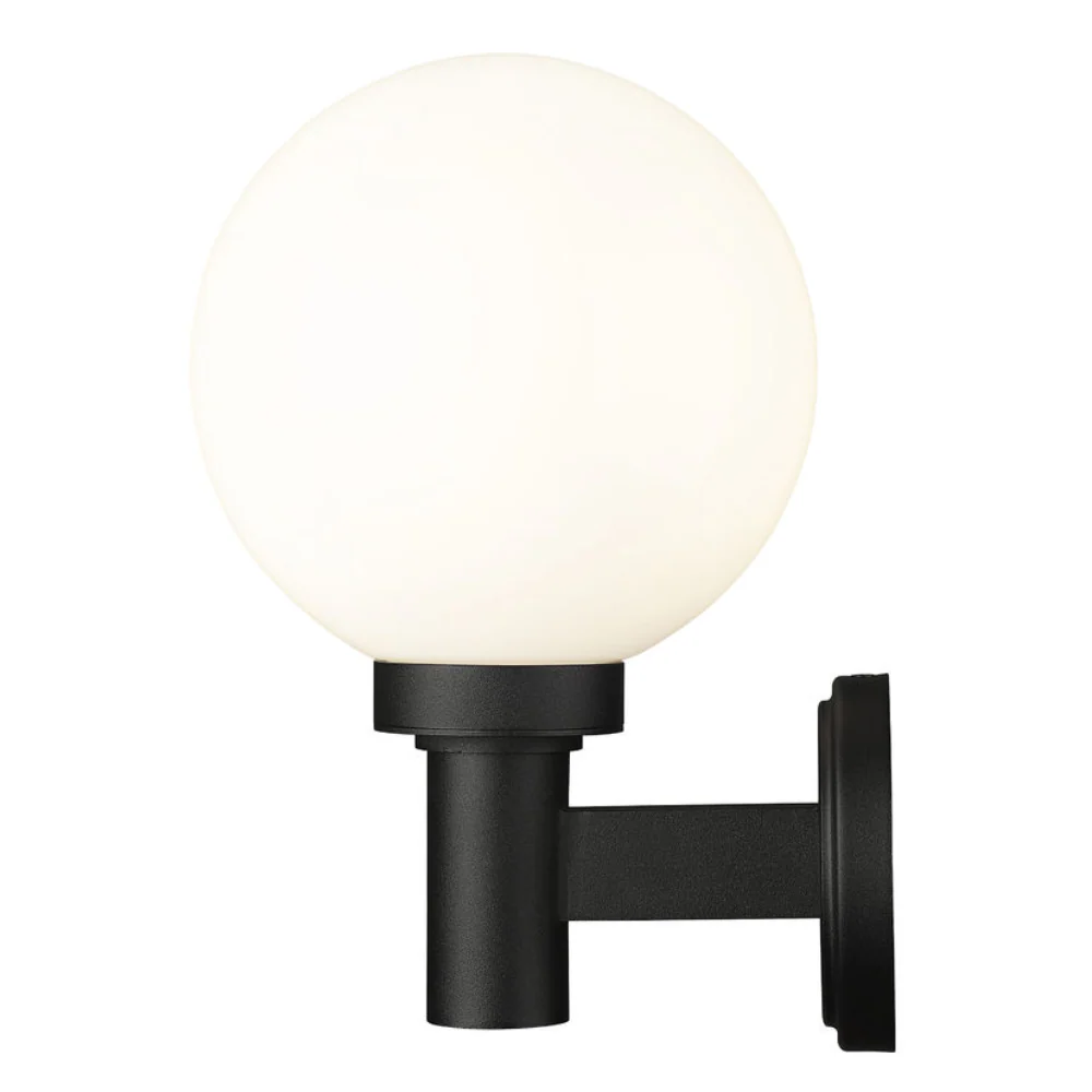 Laurent Outdoor Wall Sconce Light 1 E26 Medium Base Light Bulb Socket Outdoor Marine Grade Aluminum and Glass 9" x 8" x 12.5" Black with White Opal Finish 120V for Garden, Interior, Exterior, Garage and Patio 597M-BK - Image 5