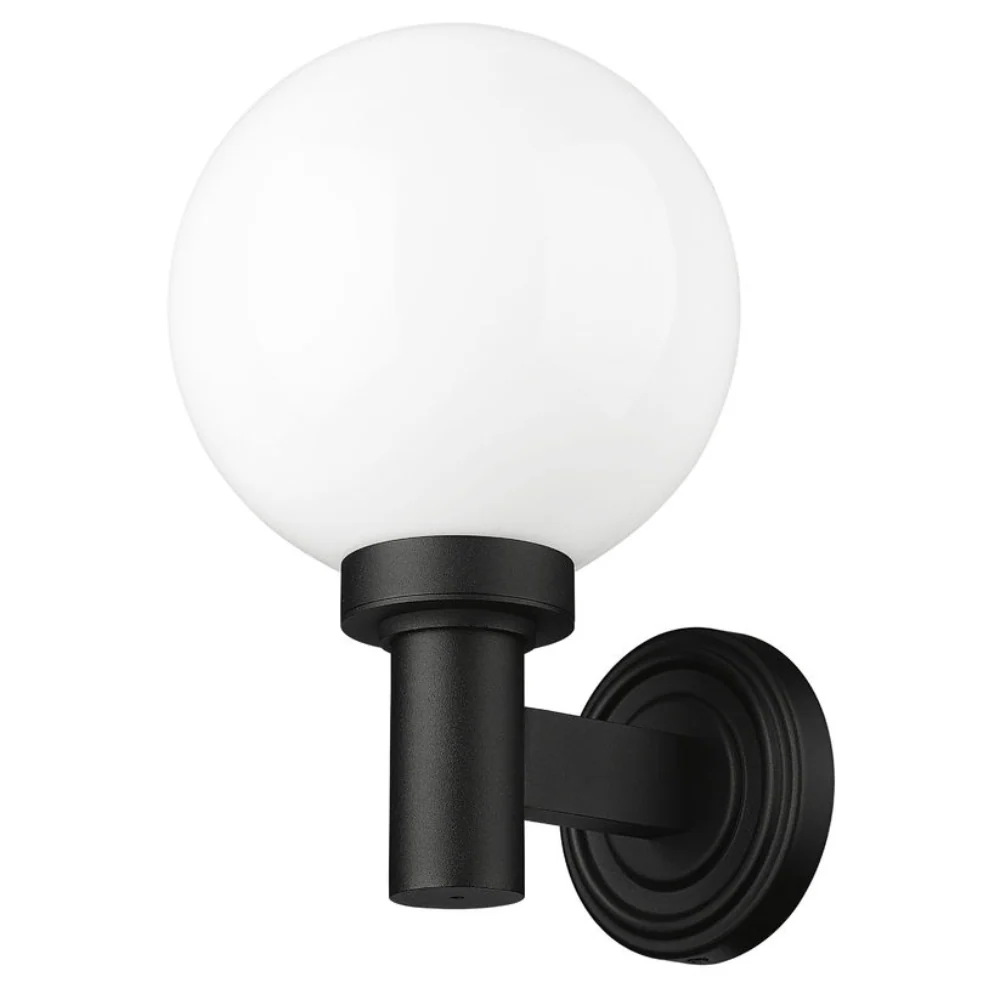 Laurent Outdoor Wall Sconce Light 1 E26 Medium Base Light Bulb Socket Outdoor Marine Grade Aluminum and Glass 9" x 8" x 12.5" Black with White Opal Finish 120V for Garden, Interior, Exterior, Garage and Patio 597M-BK - Image 7