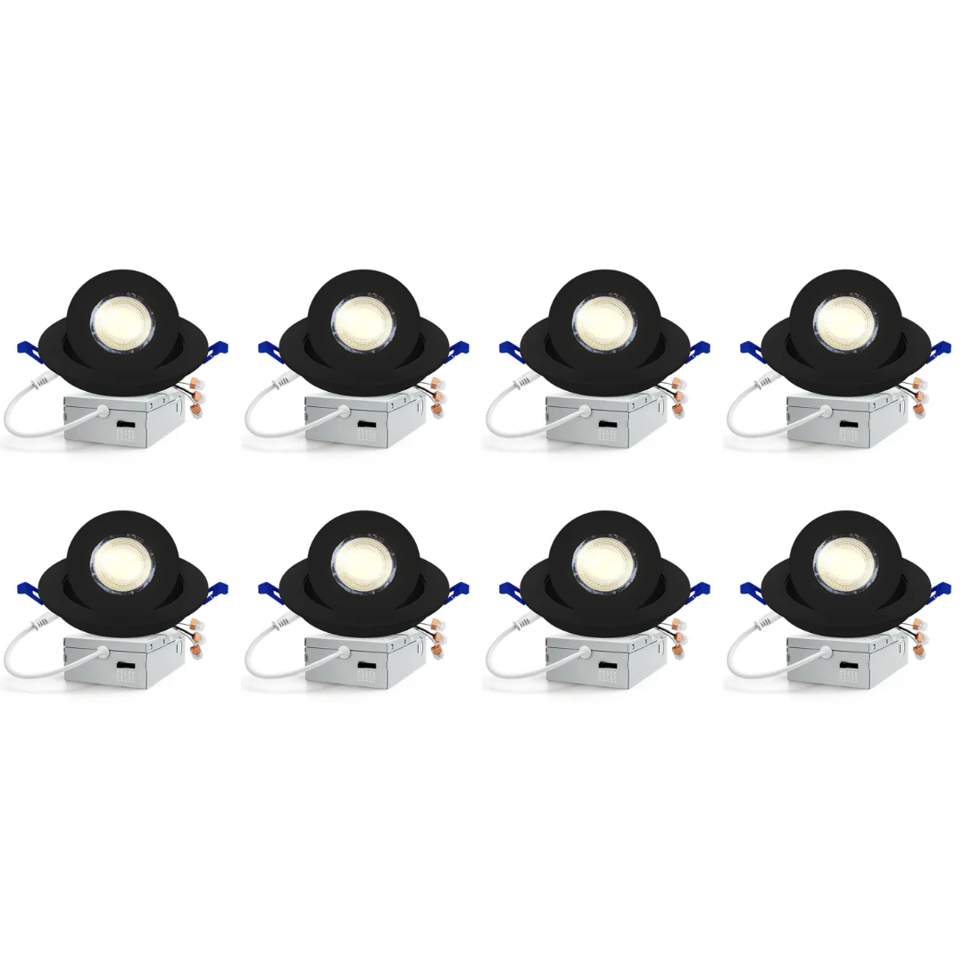LED Canless Recessed Light 4x/8x/12x Package 9W 4 inch Gimbal 5CCT Dimmable Adjustable Directional Retrofit Eyeball Lighting with Jbox ETL Rated - Image 11