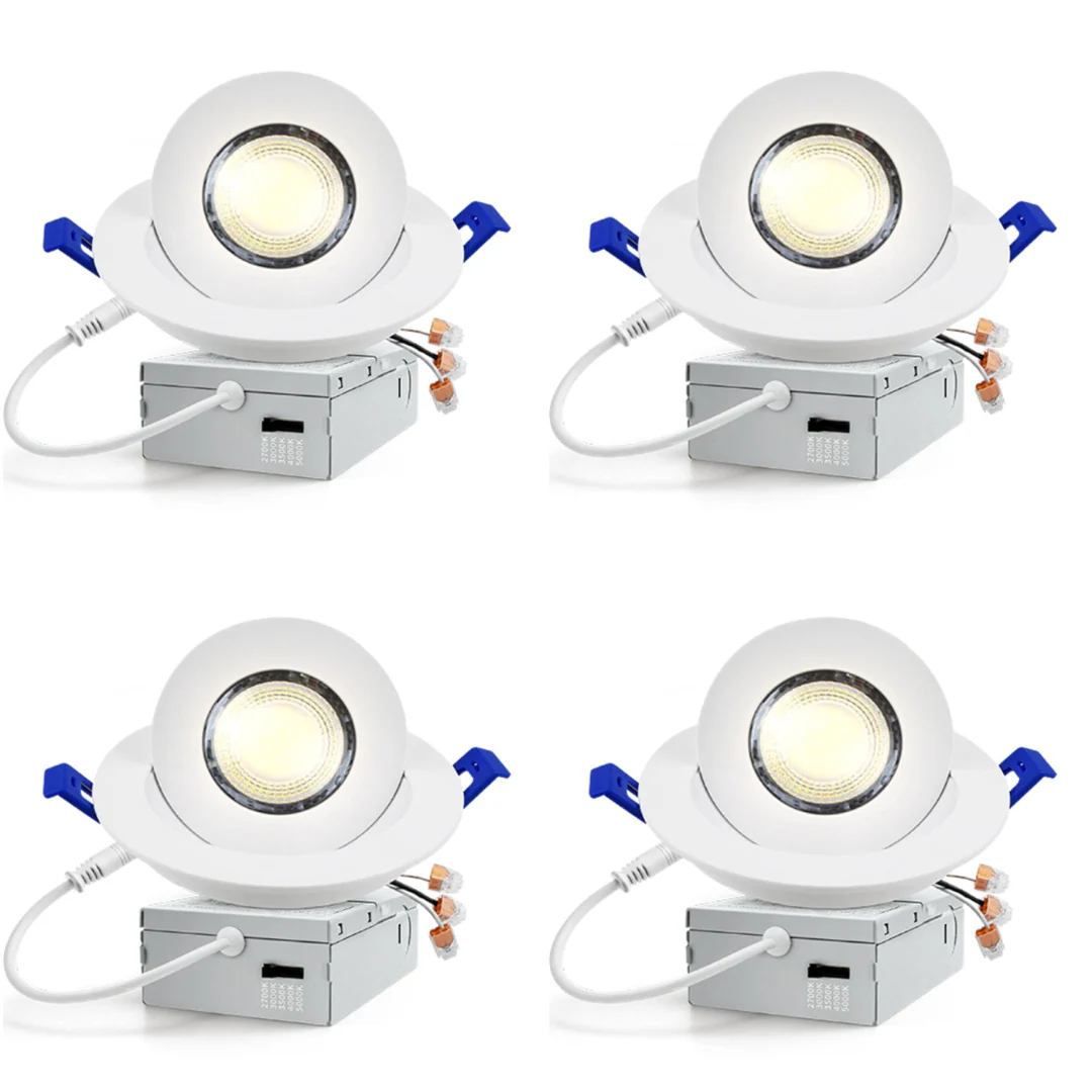 LED Canless Recessed Light 4x/8x/12x Package 9W 4 inch Gimbal 5CCT Dimmable Adjustable Directional Retrofit Eyeball Lighting with Jbox ETL Rated - Image 13