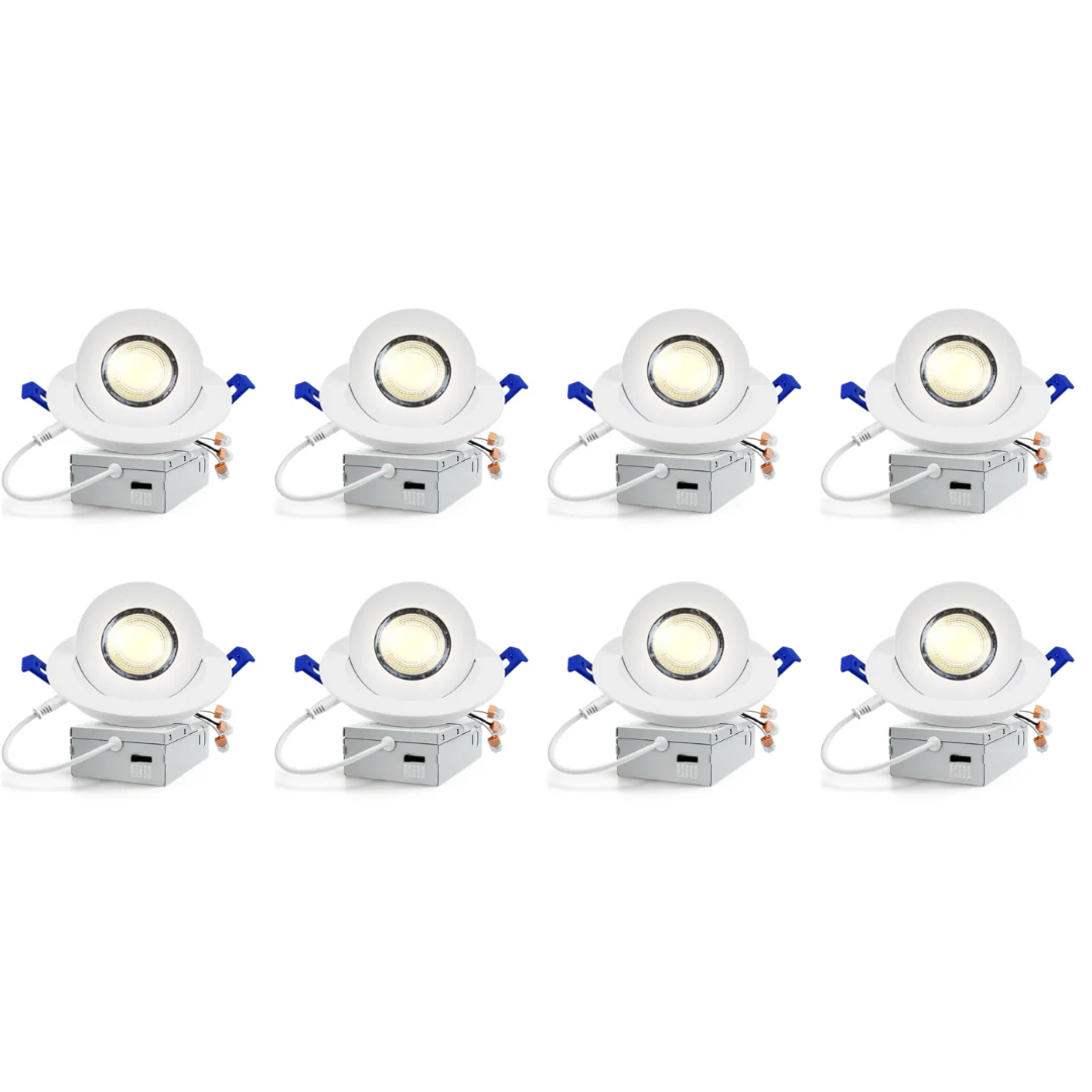 LED Canless Recessed Light 4x/8x/12x Package 9W 4 inch Gimbal 5CCT Dimmable Adjustable Directional Retrofit Eyeball Lighting with Jbox ETL Rated - Image 14