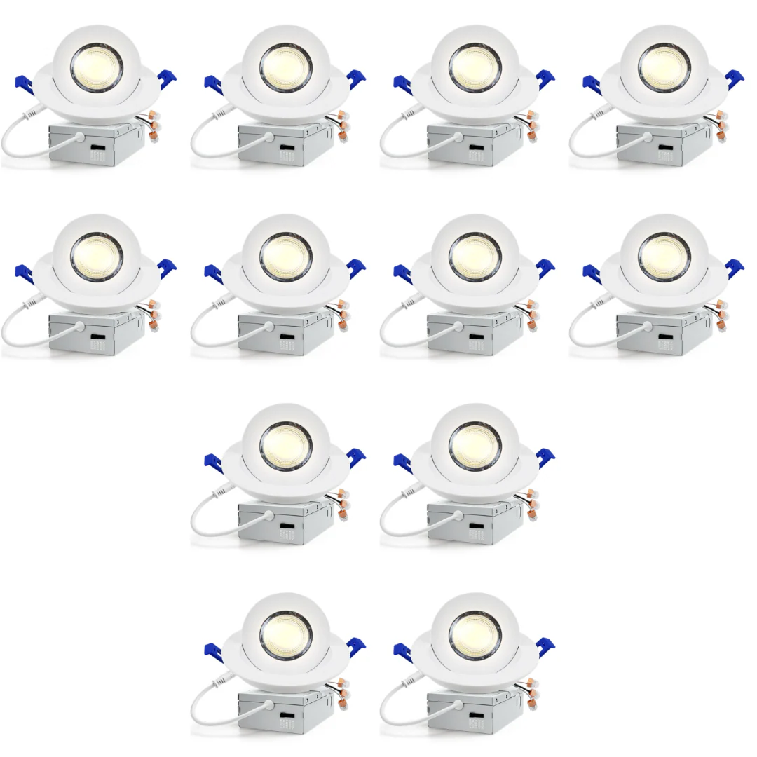 LED Canless Recessed Light 4x/8x/12x Package 9W 4 inch Gimbal 5CCT Dimmable Adjustable Directional Retrofit Eyeball Lighting with Jbox ETL Rated - Image 15