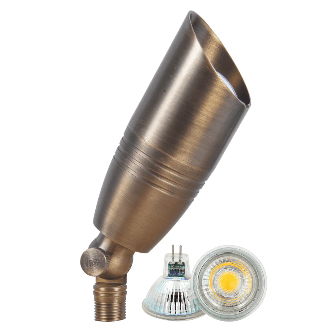SPB06 4x/8x/12x Package 12V Low Voltage LED Outdoor Landscape Brass Spotlight with 3W 3000K Bulb - Image 10
