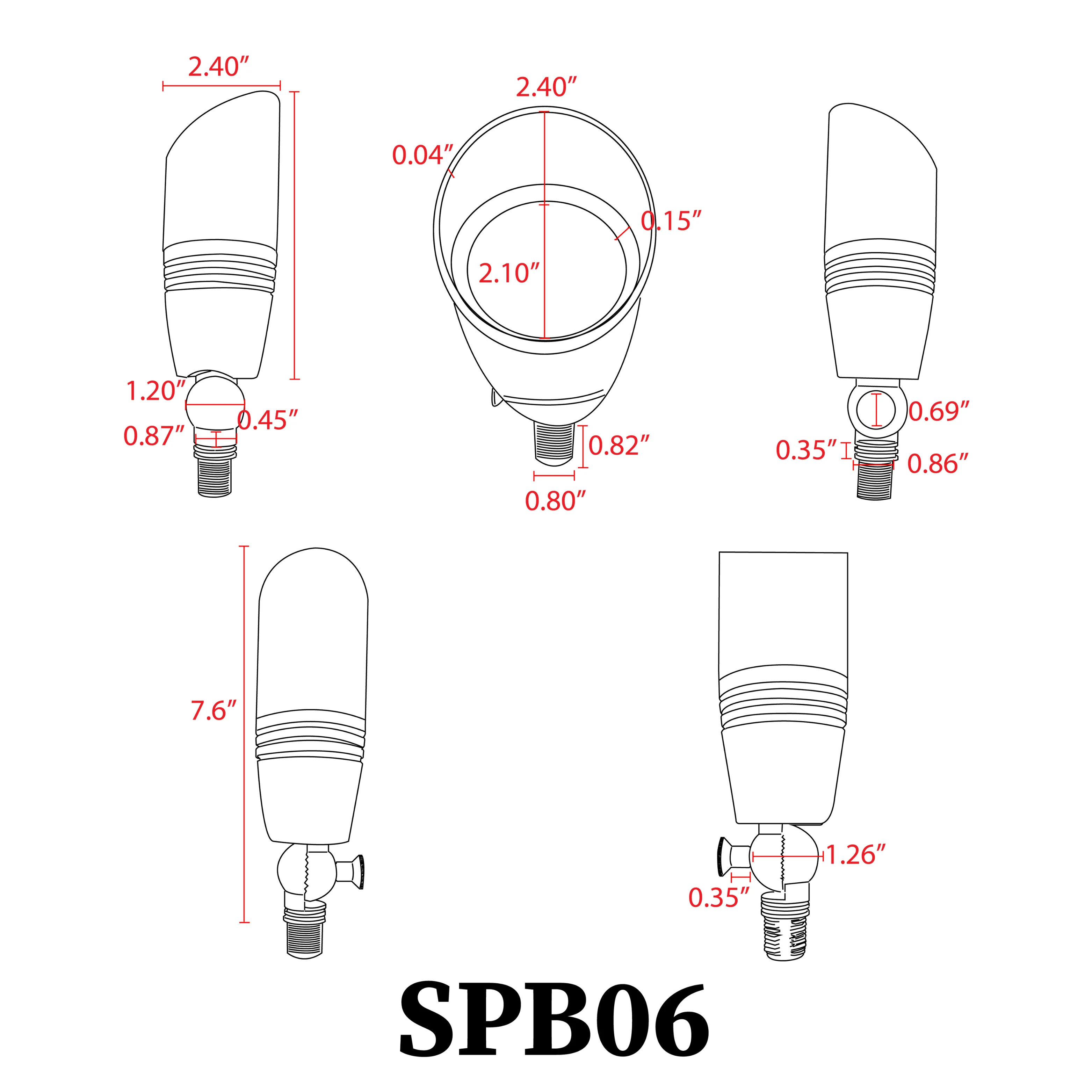 SPB06 4x/8x/12x Package 12V Low Voltage LED Outdoor Landscape Brass Spotlight with 3W 3000K Bulb - Image 17