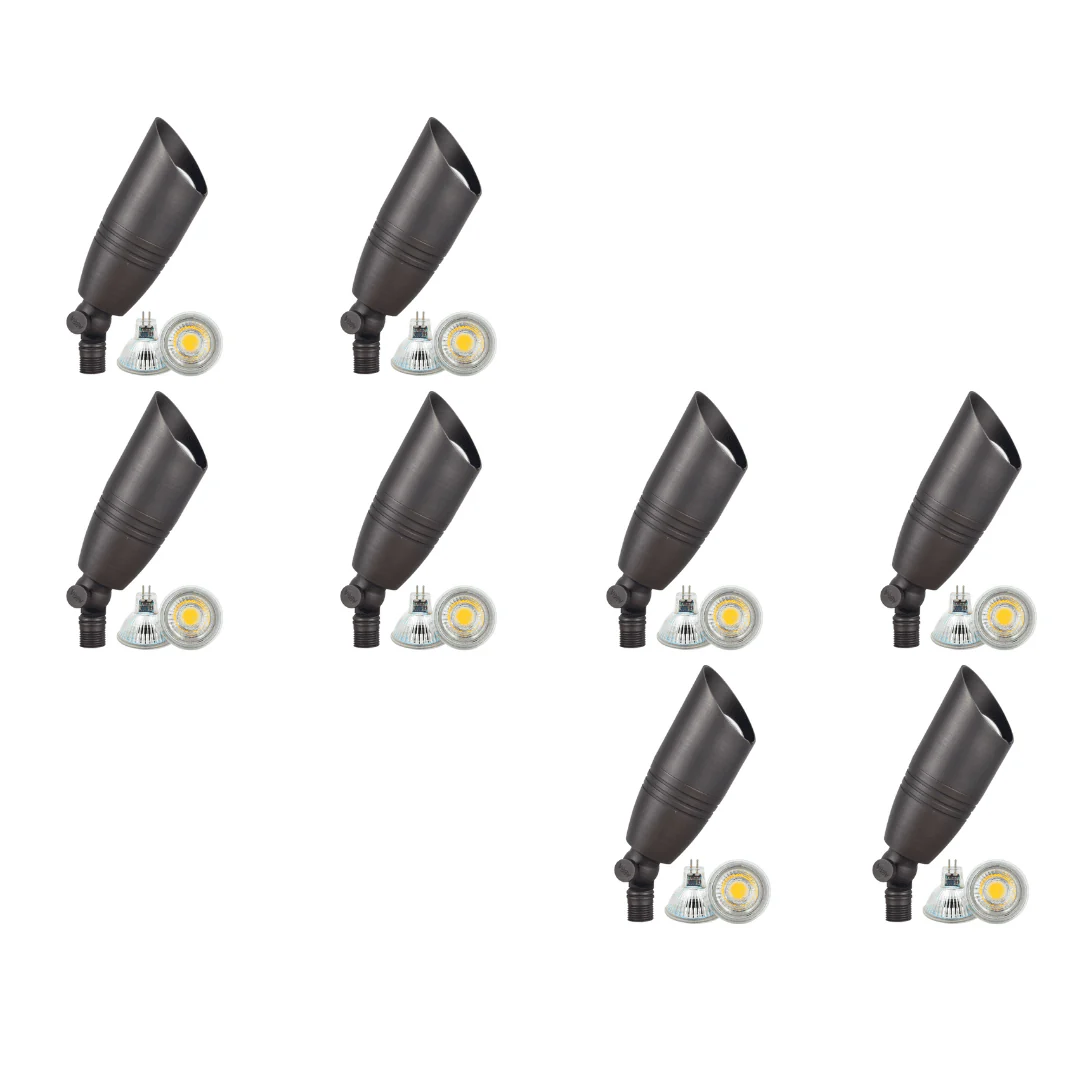 SPB06 4x/8x/12x Package 12V Low Voltage LED Outdoor Landscape Brass Spotlight with 3W 3000K Bulb - Image 5