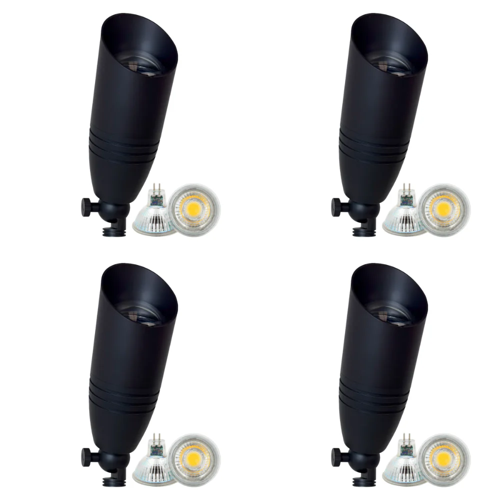 SPB06 4x/8x/12x Package 12V Low Voltage LED Outdoor Landscape Brass Spotlight with 3W 3000K Bulb - Image 7