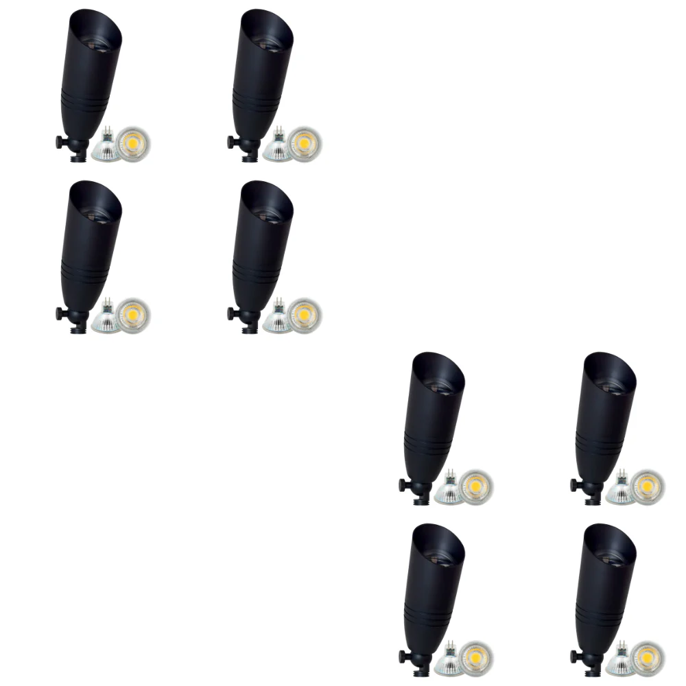SPB06 4x/8x/12x Package 12V Low Voltage LED Outdoor Landscape Brass Spotlight with 3W 3000K Bulb - Image 8