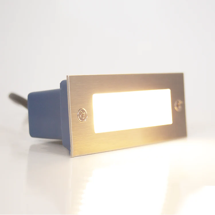 STS02 12V Low Voltage Outdoor Recessed Stainless Steel Brick Wall Light 3000K Warm White Integrated LED Step/ Stair Lighting Fixture - Image 10