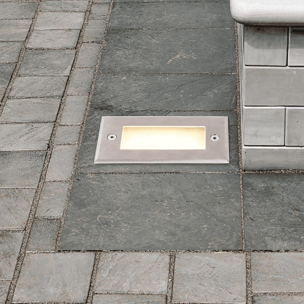 STS02 12V Low Voltage Outdoor Recessed Stainless Steel Brick Wall Light 3000K Warm White Integrated LED Step/ Stair Lighting Fixture - Image 13