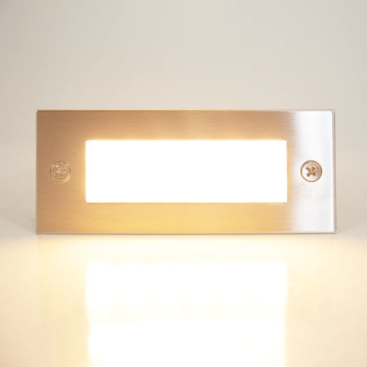 STS02 12V Low Voltage Outdoor Recessed Stainless Steel Brick Wall Light 3000K Warm White Integrated LED Step/ Stair Lighting Fixture - Image 5