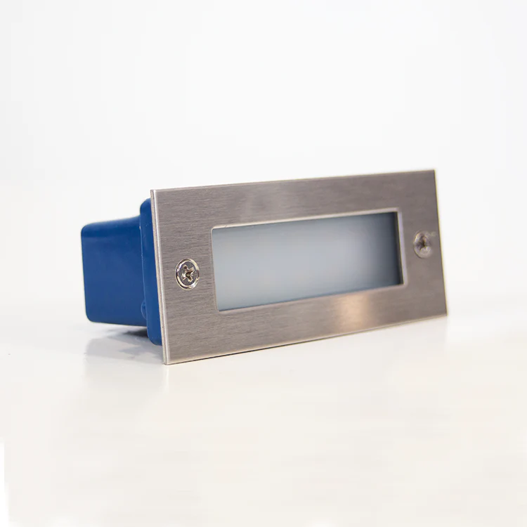 STS02 12V Low Voltage Outdoor Recessed Stainless Steel Brick Wall Light 3000K Warm White Integrated LED Step/ Stair Lighting Fixture - Image 7